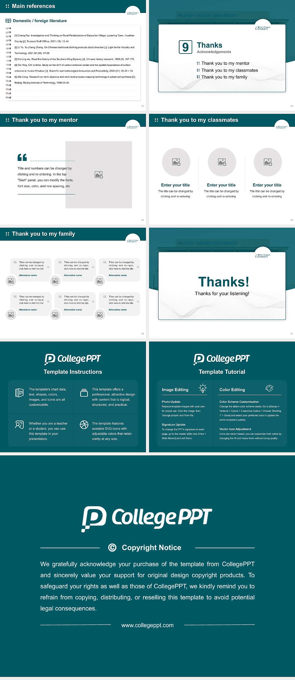 West Coast University-Orange County Graduation Thesis Defense PPT Template4:3 ratio PPT effect preview image7