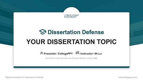 West Coast University-Center for Graduate Studies Graduation Thesis Defense PPT Template
