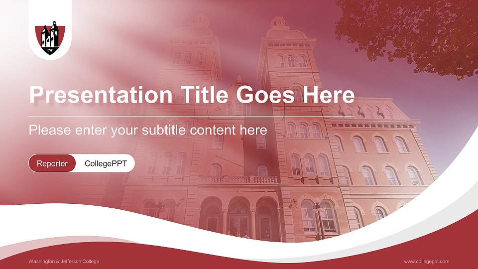 Washington & Jefferson College Lecture Sharing and Networking Event PPT Template16:9 ratio PPT effect preview image