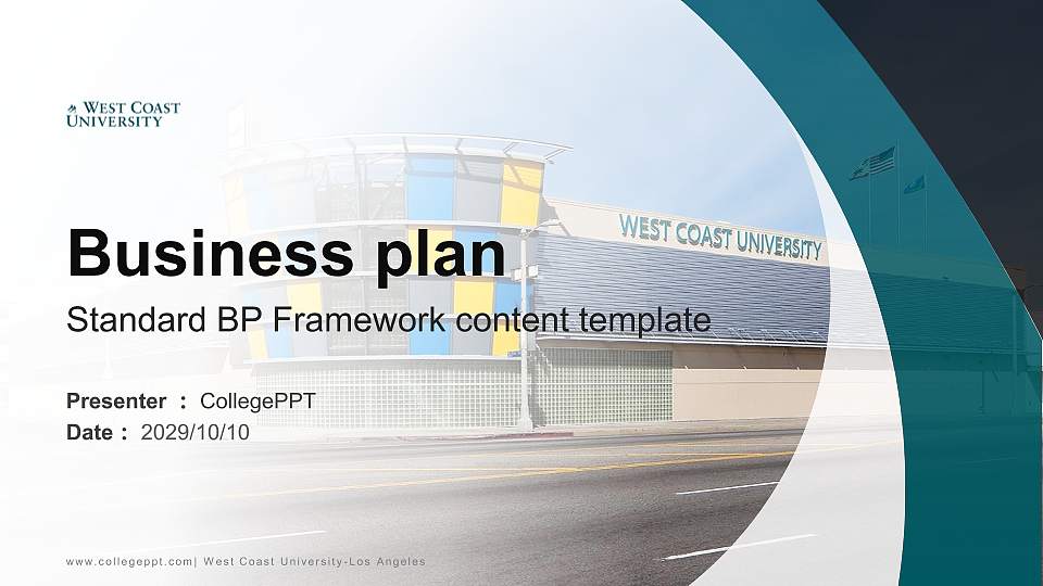 West Coast University-Los Angeles Competition/Entrepreneurship Contest PPT Template16:9 ratio PPT effect preview image1