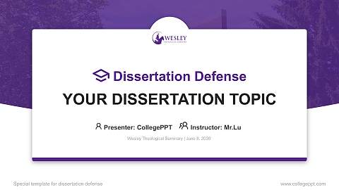 Wesley Theological Seminary Graduation Thesis Defense PPT Template
