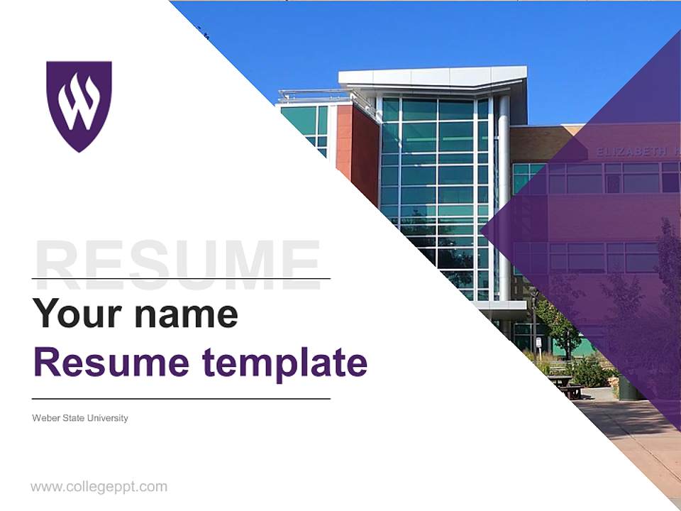 Weber State University Resume PPT Template4:3 ratio PPT effect preview image5