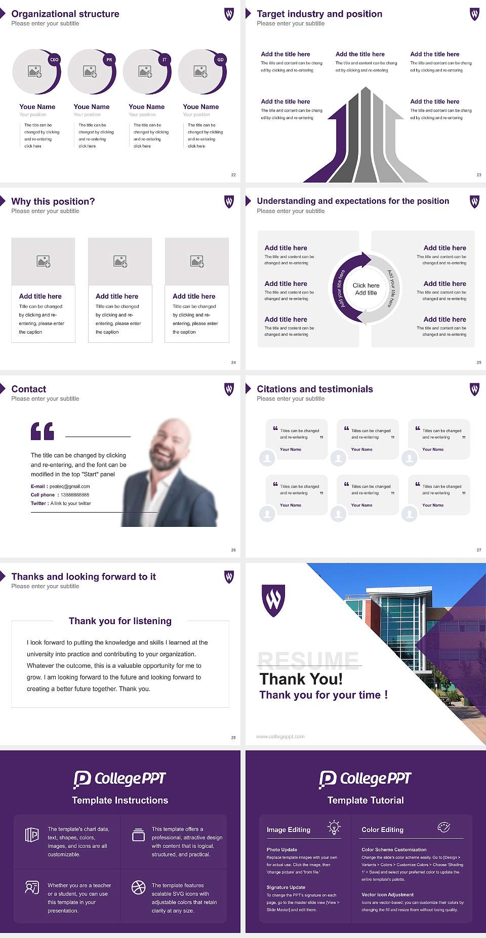 Weber State University Resume PPT Template4:3 ratio PPT effect preview image4