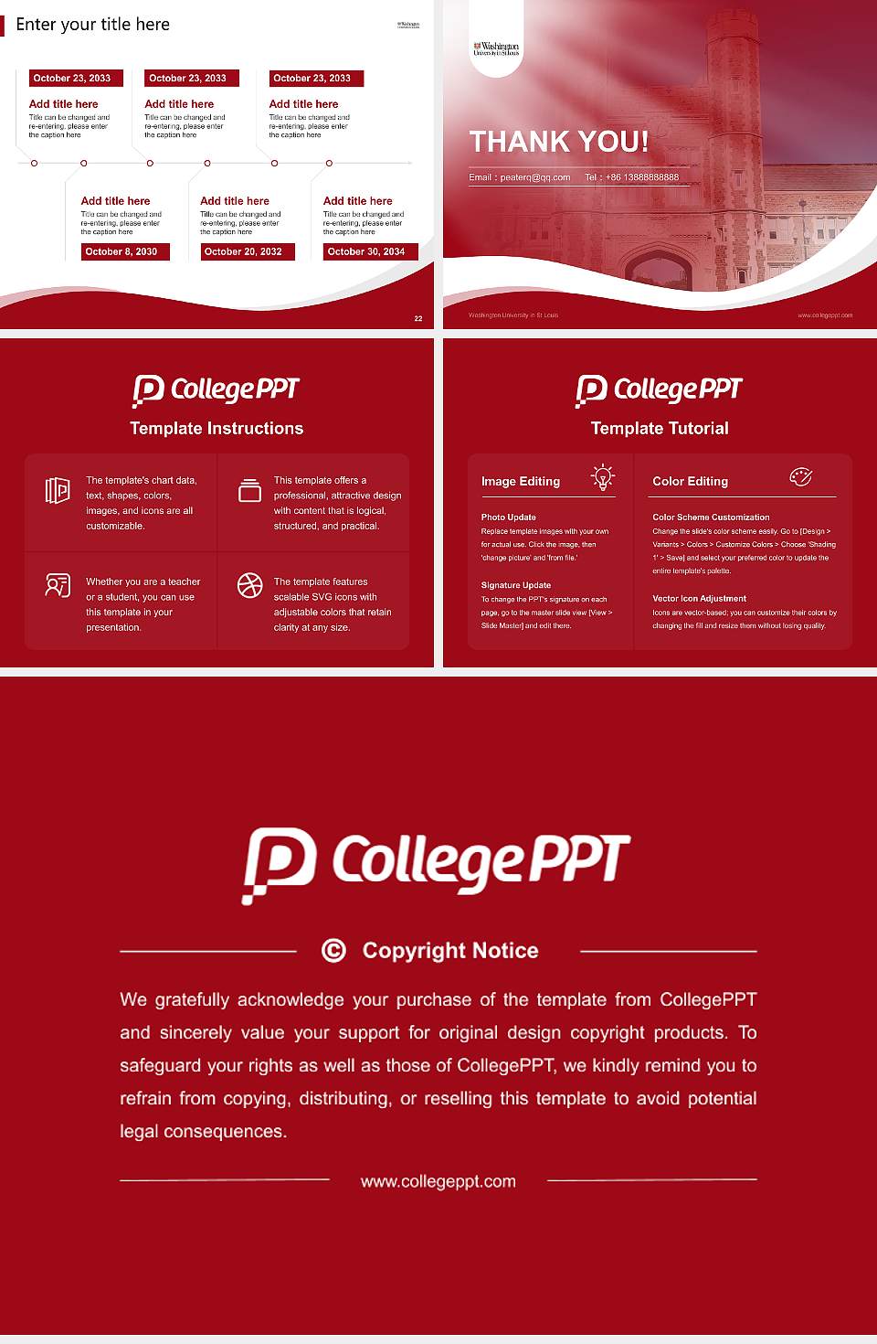 Washington University in St Louis Lecture Sharing and Networking Event PPT Template4:3 ratio PPT effect preview image4