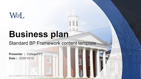 Washington and Lee University Competition/Entrepreneurship Contest PPT Template