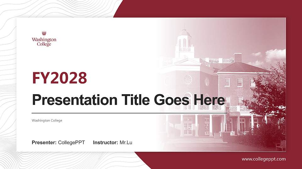 Washington College Academic Presentation/Research Findings Report PPT Template16:9 ratio PPT effect preview image