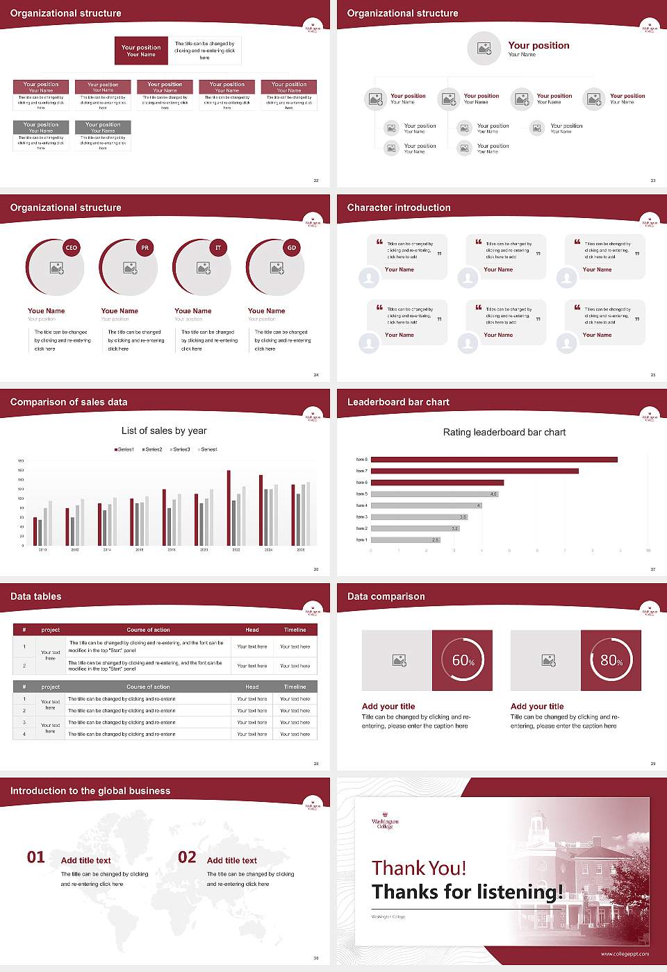 Washington College Academic Presentation/Research Findings Report PPT Template16:9 ratio PPT effect preview image4