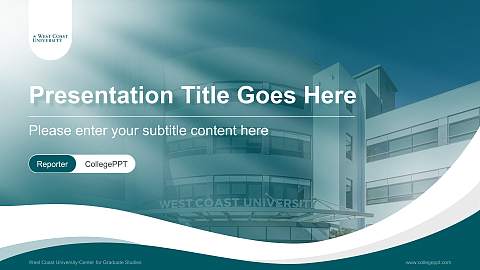 West Coast University-Center for Graduate Studies Lecture Sharing and Networking Event PPT Template
