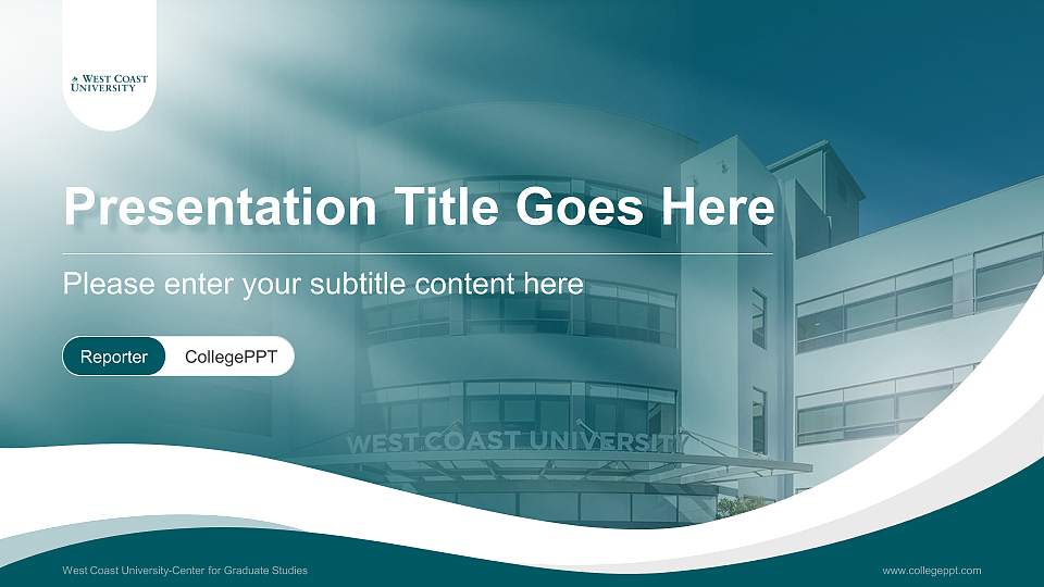 West Coast University-Center for Graduate Studies Lecture Sharing and Networking Event PPT Template16:9 ratio PPT effect preview image