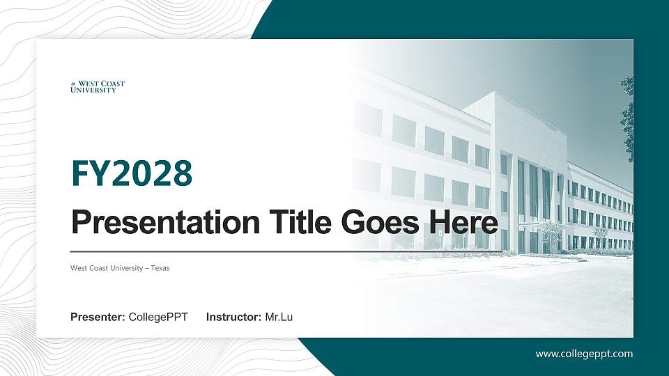 West Coast University – Texas Academic Presentation/Research Findings Report PPT Template16:9 ratio PPT effect preview image