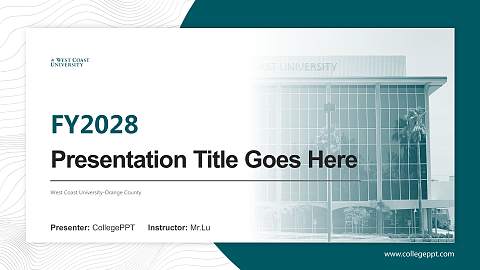 West Coast University-Orange County Academic Presentation/Research Findings Report PPT Template