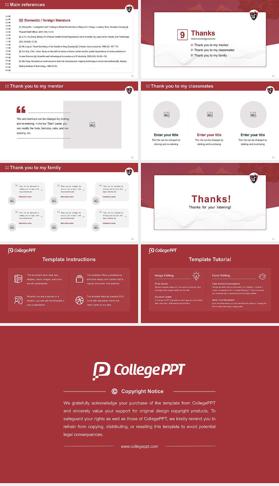 Washington & Jefferson College Graduation Thesis Defense PPT Template16:9 ratio PPT effect preview image7