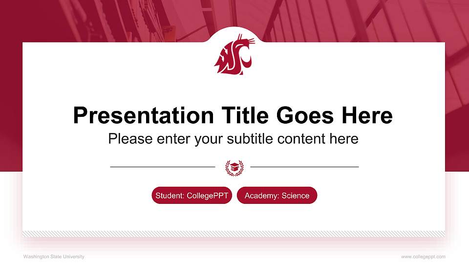 Washington State University National Scholarship Defense PPT Template16:9 ratio PPT effect preview image