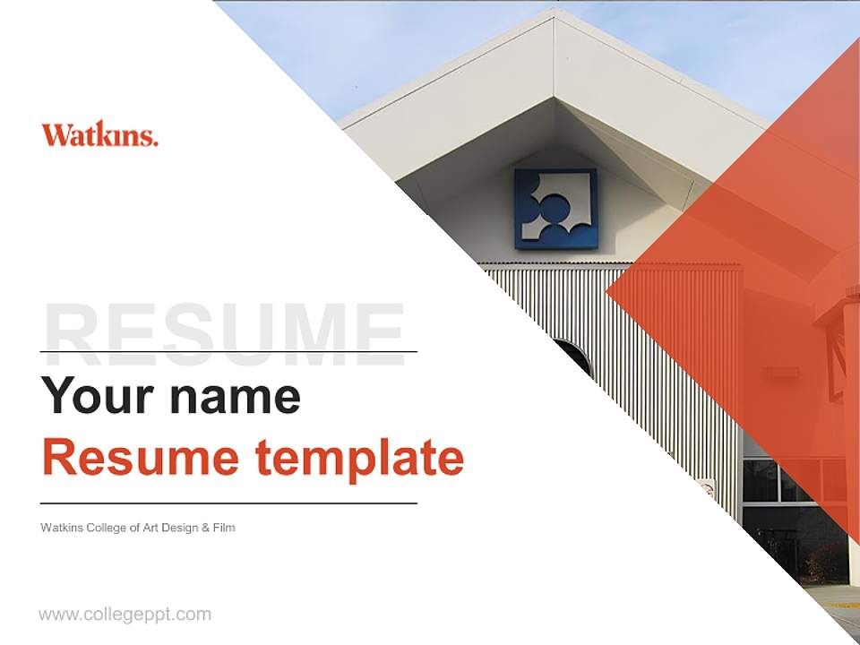 Watkins College of Art Design & Film Resume PPT Template4:3 ratio PPT effect preview image5