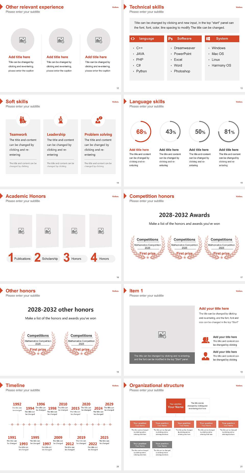 Watkins College of Art Design & Film Resume PPT Template4:3 ratio PPT effect preview image3