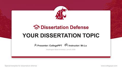 Washington State University Graduation Thesis Defense PPT Template