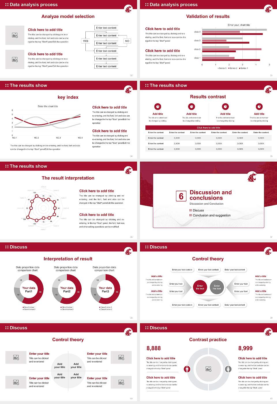 Washington State University Graduation Thesis Defense PPT Template16:9 ratio PPT effect preview image5