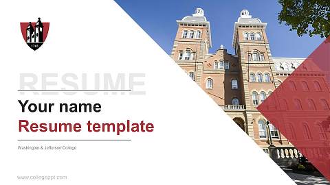 Washington & Jefferson College Resume PPT Template