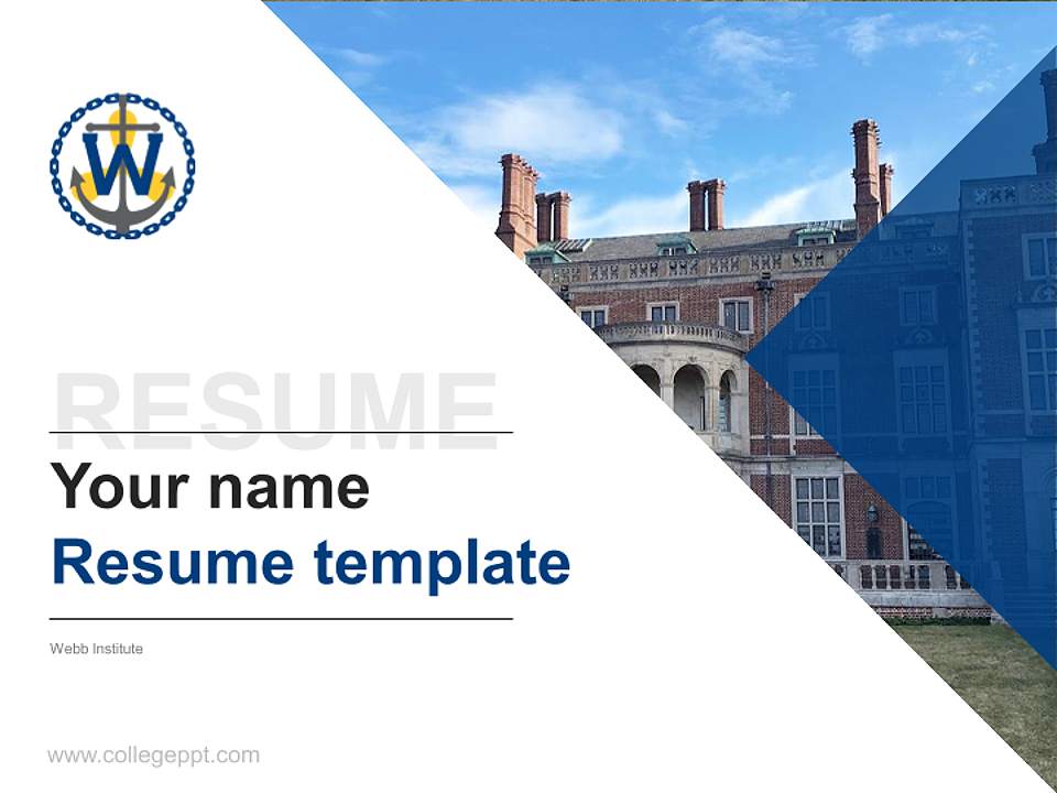 Webb Institute Resume PPT Template4:3 ratio PPT effect preview image5