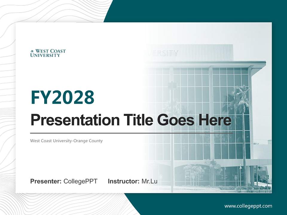 West Coast University-Orange County Academic Presentation/Research Findings Report PPT Template4:3 ratio PPT effect preview image5