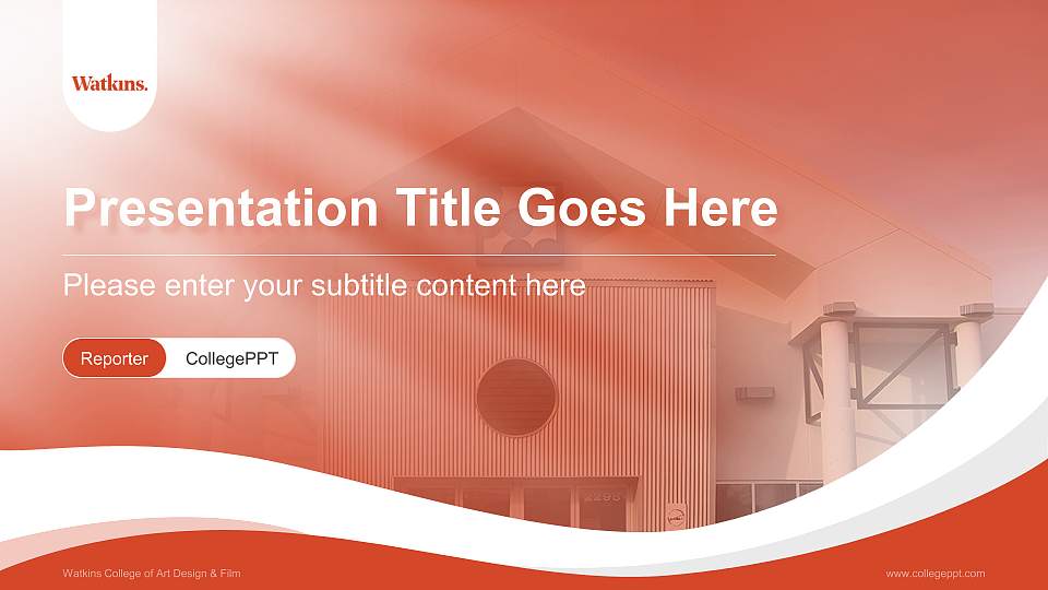 Watkins College of Art Design & Film Lecture Sharing and Networking Event PPT Template16:9 ratio PPT effect preview image