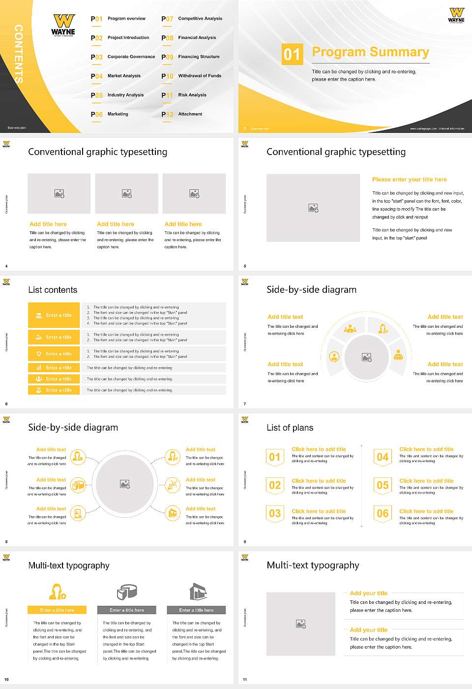 Wayne State College Competition/Entrepreneurship Contest PPT Template16:9 ratio PPT effect preview image2