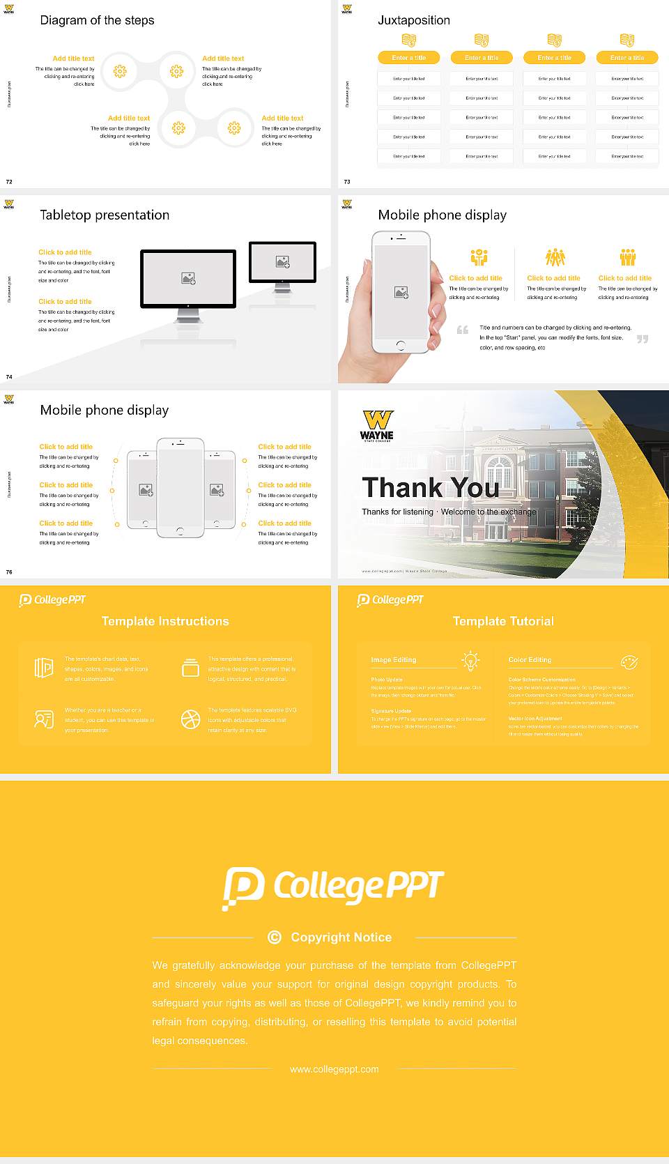 Wayne State College Competition/Entrepreneurship Contest PPT Template16:9 ratio PPT effect preview image9
