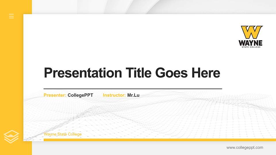 Wayne State College Thesis Proposal/Graduation Defense PPT Template16:9 ratio PPT effect preview image