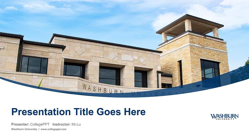 Washburn University Course/Courseware Creation PPT Template16:9 ratio PPT effect preview image