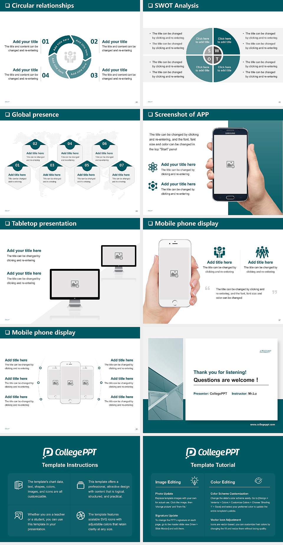 West Coast University-Miami General Purpose PPT Template4:3 ratio PPT effect preview image5
