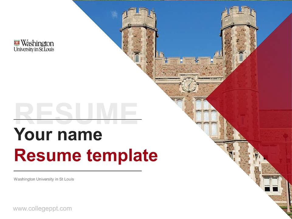 Washington University in St Louis Resume PPT Template4:3 ratio PPT effect preview image5