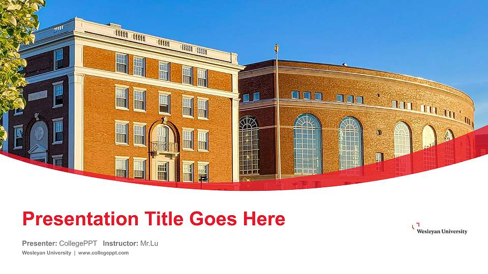 Wesleyan University Course/Courseware Creation PPT Template16:9 ratio PPT effect preview image