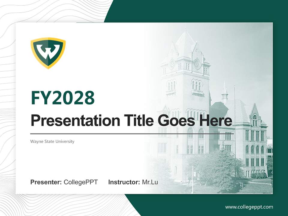 Wayne State University Academic Presentation/Research Findings Report PPT Template4:3 ratio PPT effect preview image5