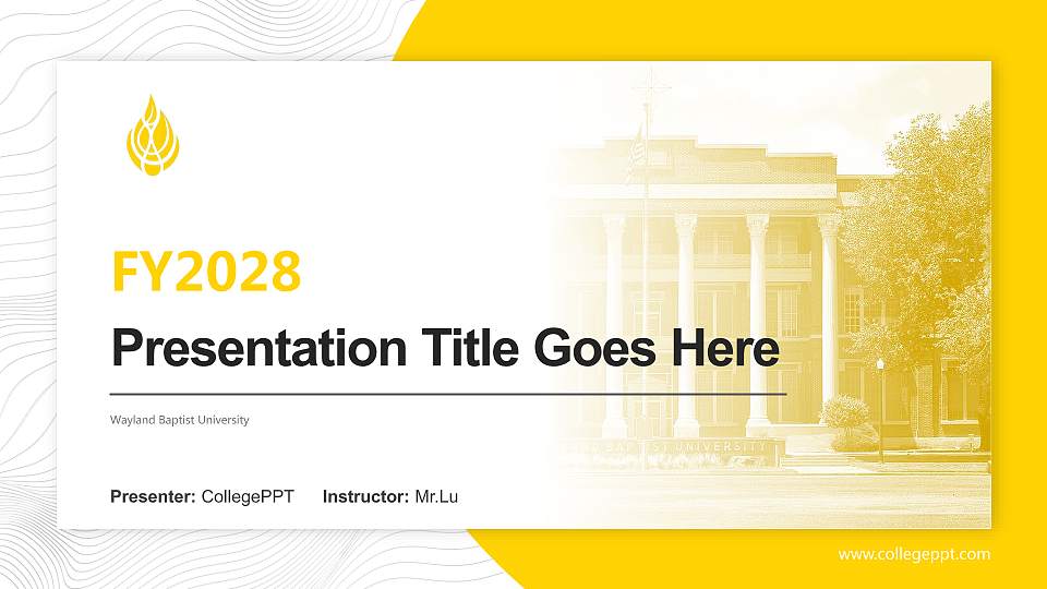 Wayland Baptist University Academic Presentation/Research Findings Report PPT Template16:9 ratio PPT effect preview image