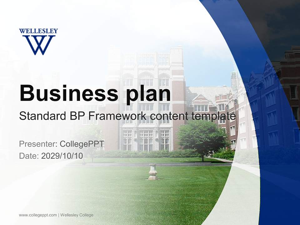 Wellesley College Competition/Entrepreneurship Contest PPT Template4:3 ratio PPT effect preview image9