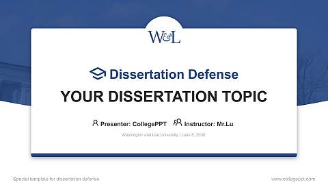 Washington and Lee University Graduation Thesis Defense PPT Template