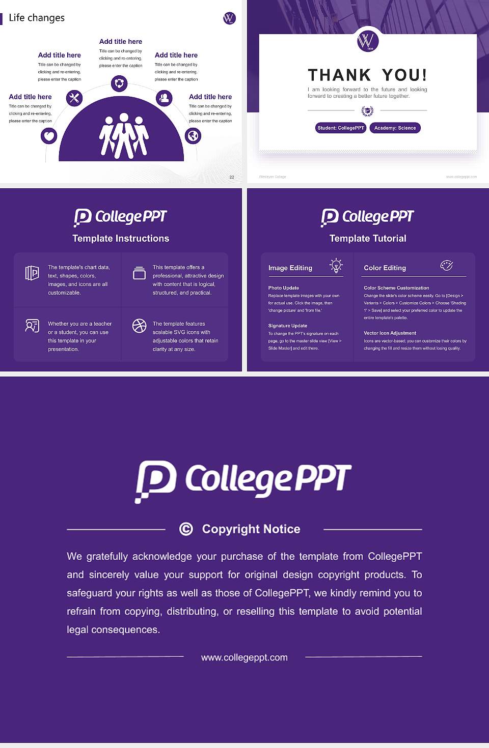 Wesleyan College National Scholarship Defense PPT Template4:3 ratio PPT effect preview image4