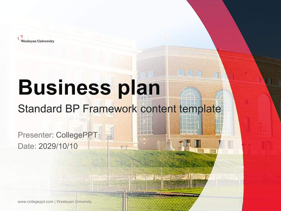 Wesleyan University Competition/Entrepreneurship Contest PPT Template4:3 ratio PPT effect preview image9
