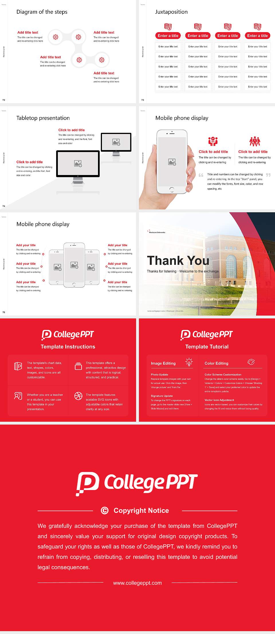 Wesleyan University Competition/Entrepreneurship Contest PPT Template4:3 ratio PPT effect preview image9