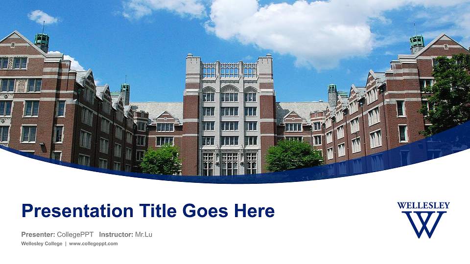 Wellesley College Course/Courseware Creation PPT Template16:9 ratio PPT effect preview image