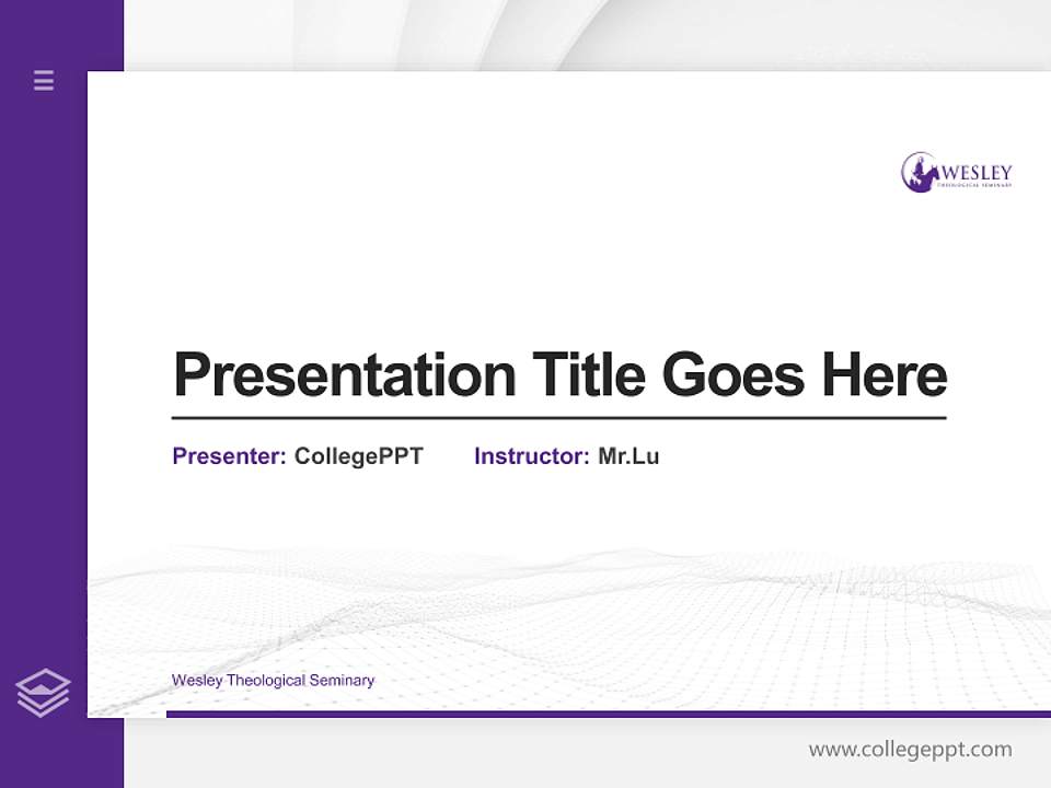 Wesley Theological Seminary Thesis Proposal/Graduation Defense PPT Template4:3 ratio PPT effect preview image5
