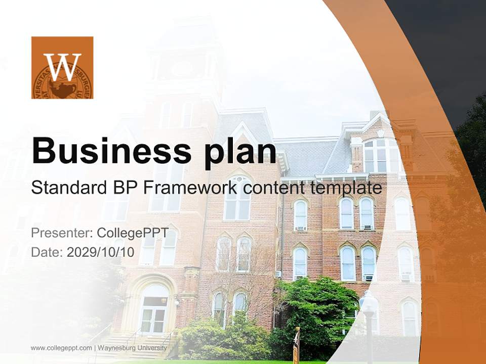 Waynesburg University Competition/Entrepreneurship Contest PPT Template4:3 ratio PPT effect preview image9