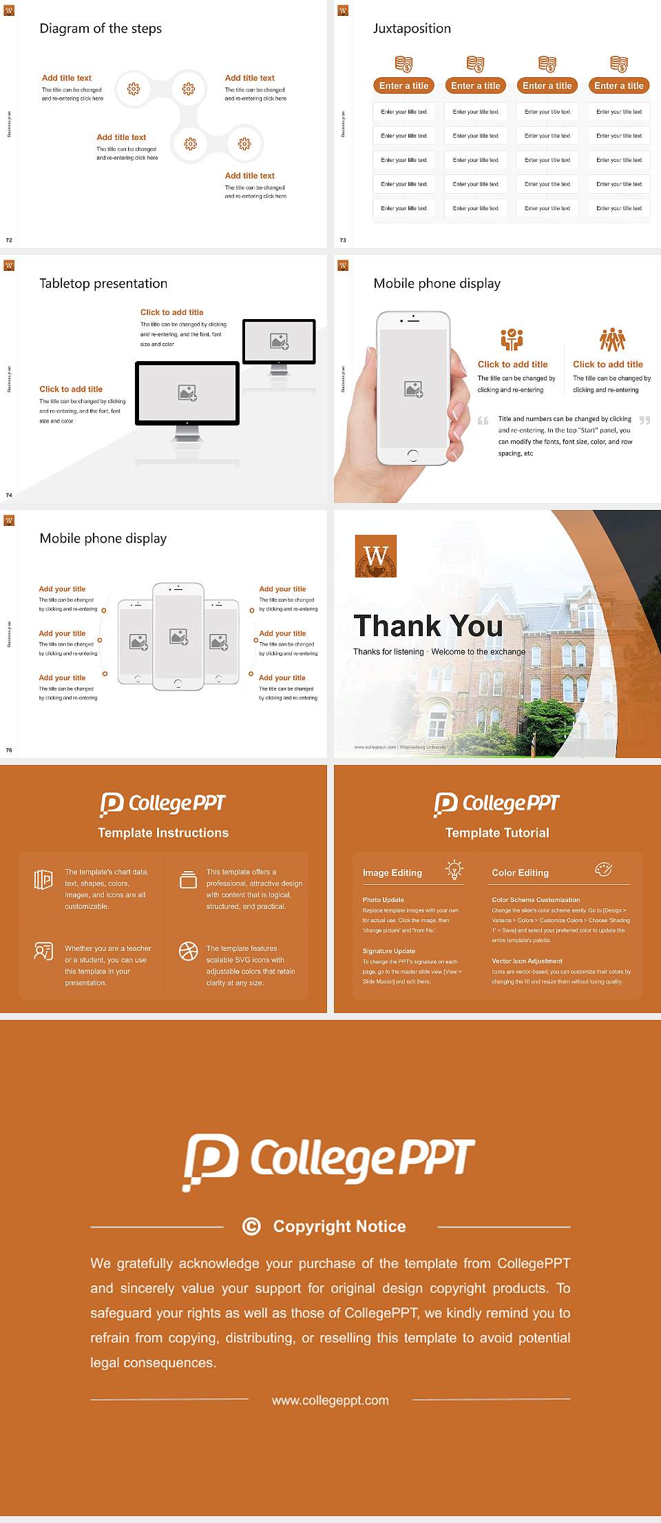 Waynesburg University Competition/Entrepreneurship Contest PPT Template4:3 ratio PPT effect preview image9