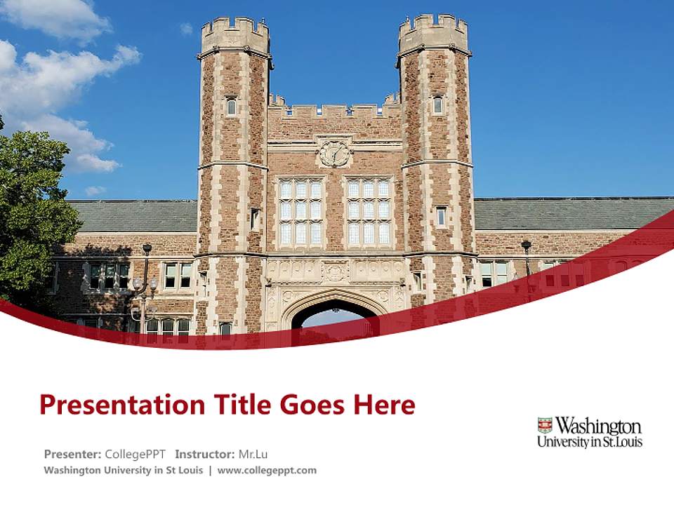 Washington University in St Louis Course/Courseware Creation PPT Template4:3 ratio PPT effect preview image5