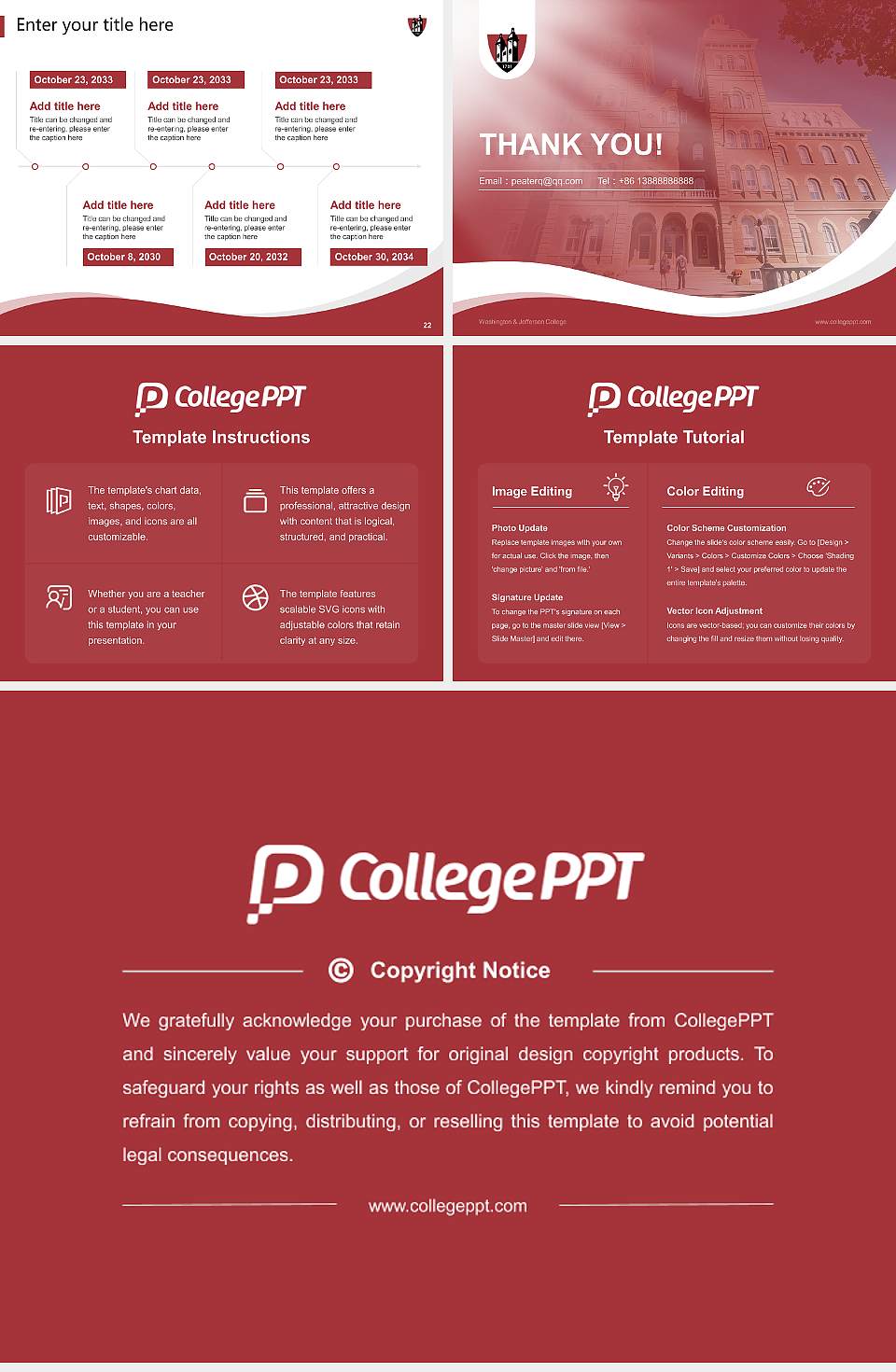 Washington & Jefferson College Lecture Sharing and Networking Event PPT Template4:3 ratio PPT effect preview image4