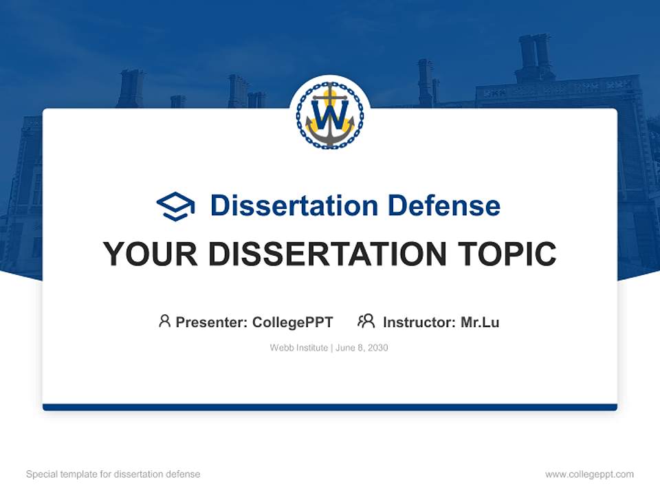 Webb Institute Graduation Thesis Defense PPT Template4:3 ratio PPT effect preview image7