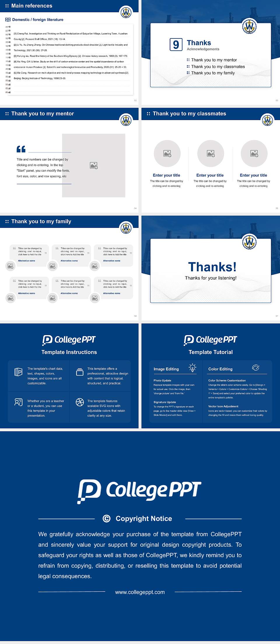 Webb Institute Graduation Thesis Defense PPT Template4:3 ratio PPT effect preview image7