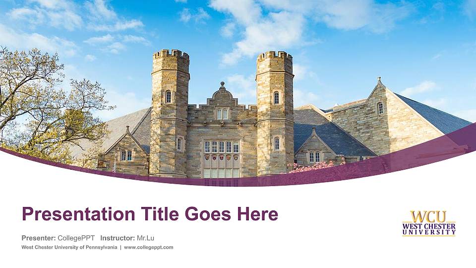 West Chester University of Pennsylvania Course/Courseware Creation PPT Template16:9 ratio PPT effect preview image