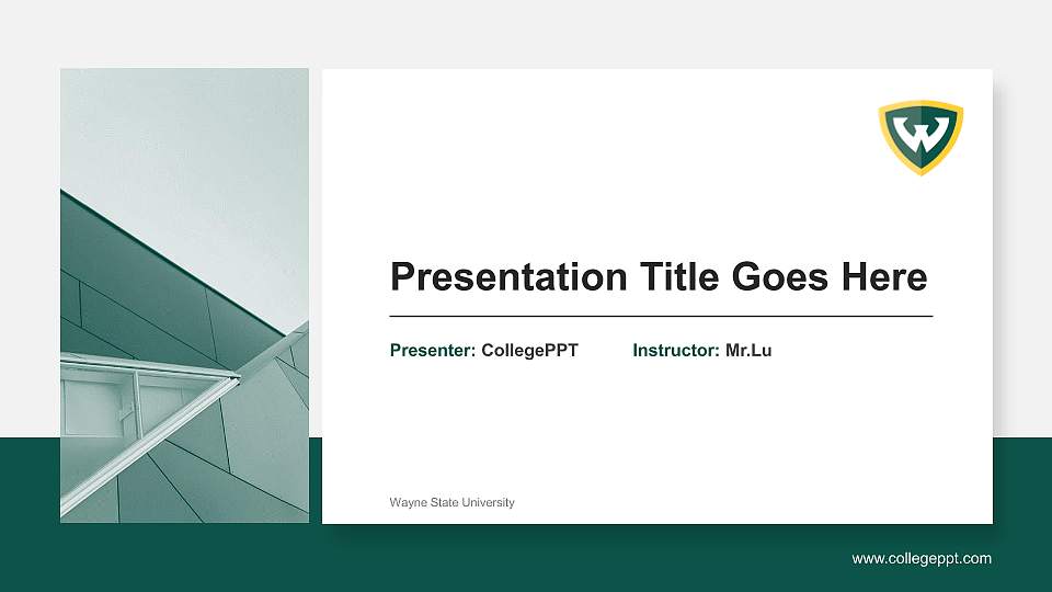 Wayne State University General Purpose PPT Template16:9 ratio PPT effect preview image