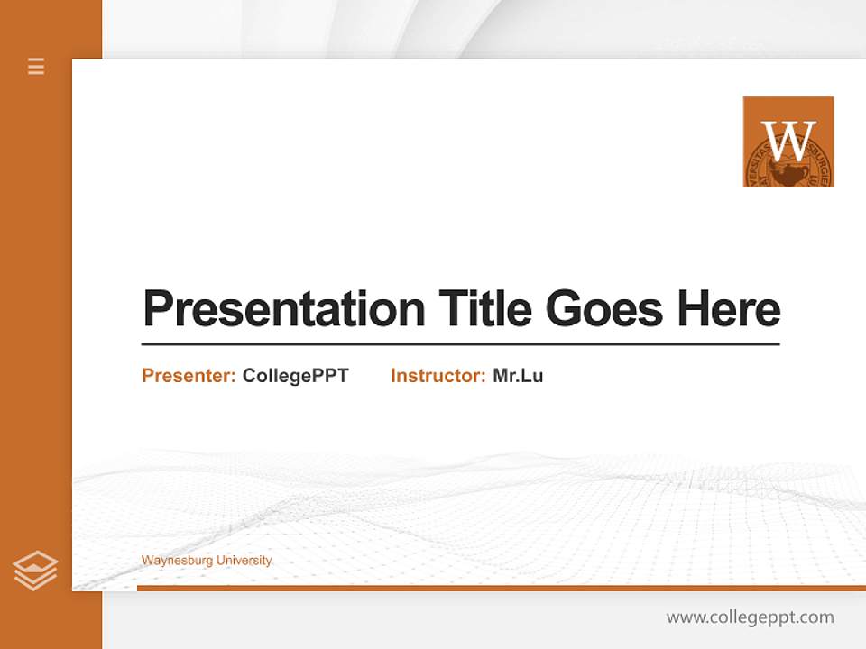 Waynesburg University Thesis Proposal/Graduation Defense PPT Template4:3 ratio PPT effect preview image5